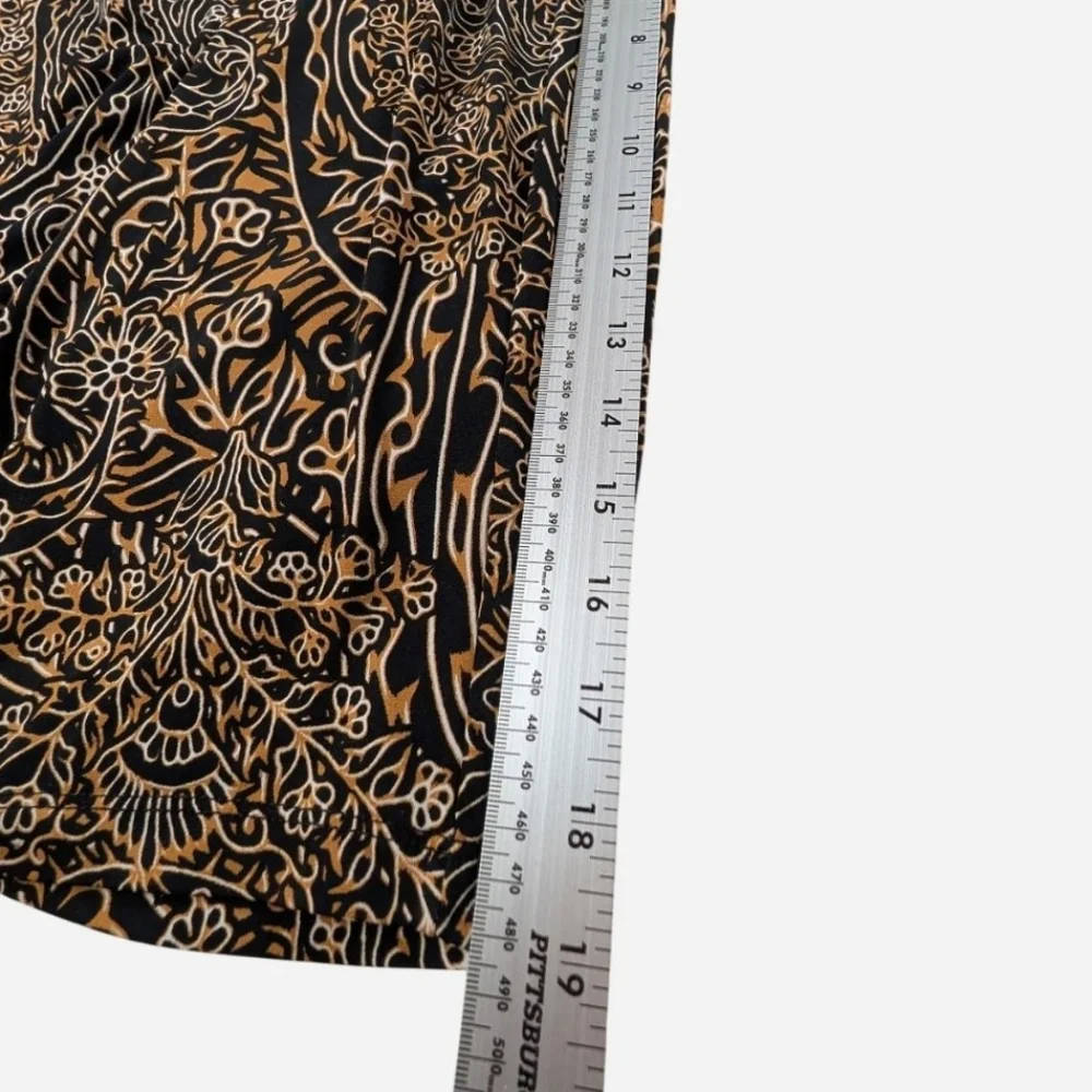 Susan‎ Graver black and brown wide leg cropped pull on wide leg pants Size 3x - Picture 6 of 7